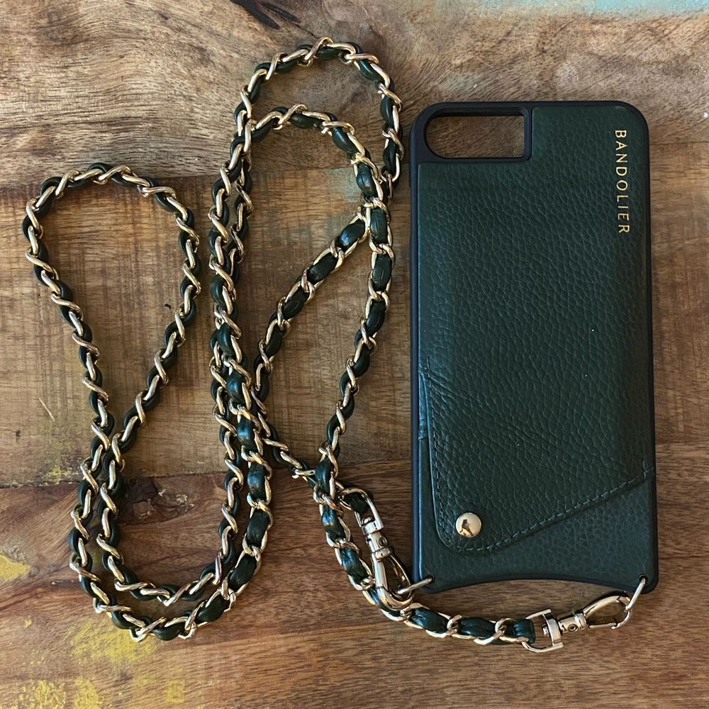 Lucy Pebble Leather Crossbody - Green/Gold
